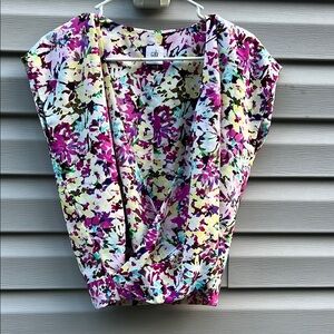 Cabi | Eden Floral Multicolor Wrap Blouse size Extra Small style 5211